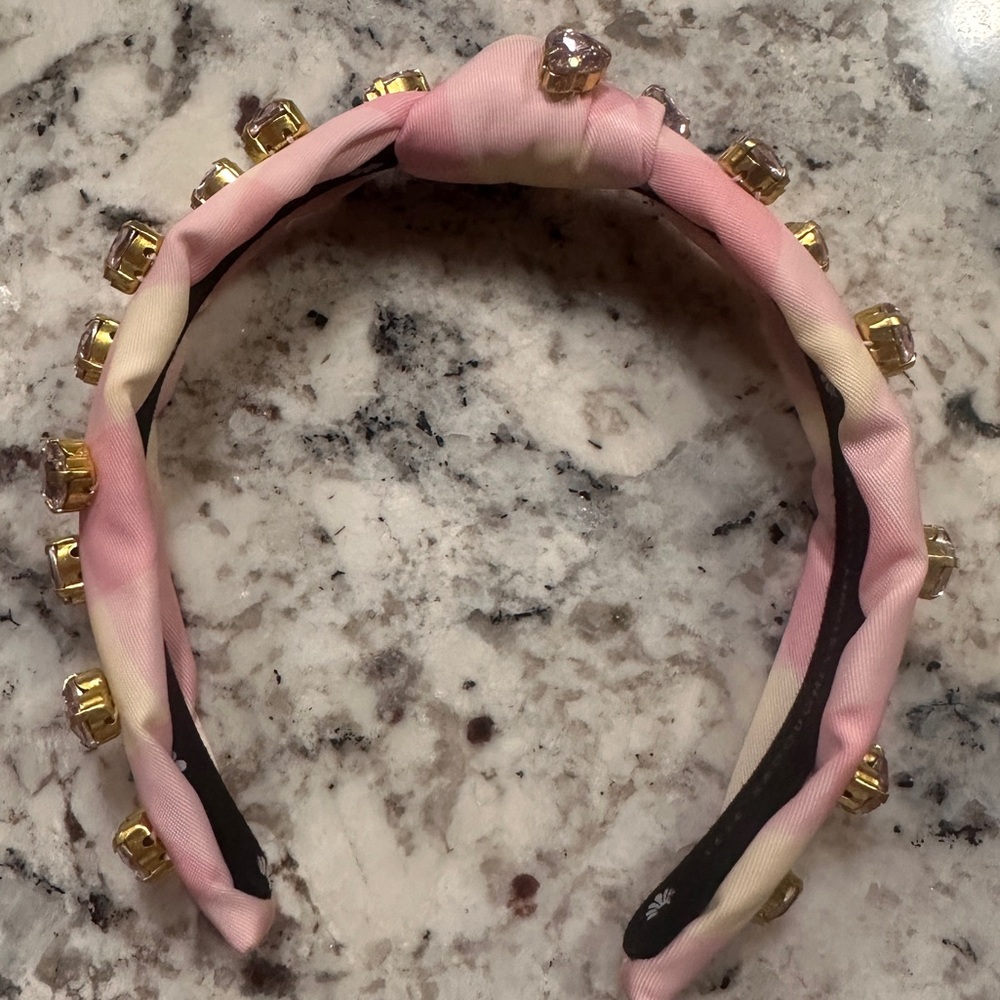 Lele Sadoughi X Stoney Clover Lane WATERMELON KIDS HEART CRYSTAL HEADBAND - Picture 2 of 6